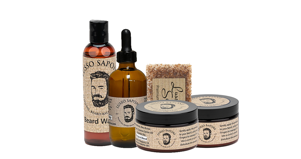 Beard Care Kit Includes: 4 oz Beard Oil, 4 oz Beard Balm, 4 oz Wax & 4 oz Beard Wash & Soap